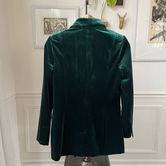 INC International Concepts Green Velvet Double Breasted Blazer S - Picture 4 of 7